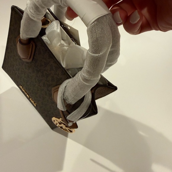 Michael Kors Dark Brown Mini Monogram Handbag - Picture 7 of 9